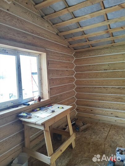 Срубы бань, домов из оцилиндрованного бревна