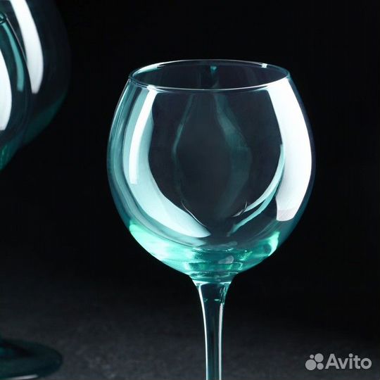 Набор бокалов для вина 'Волна', стеклянный, 350 мл
