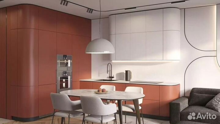 Кухня под потолок стильная