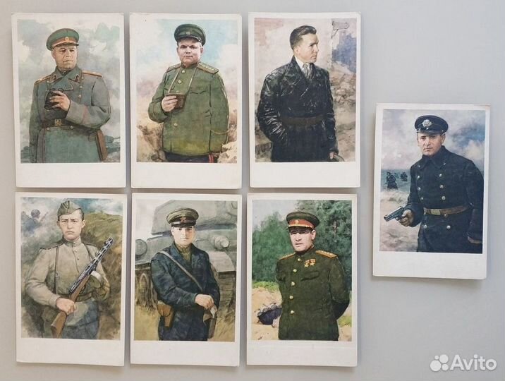 Открытки редкие СССР Герои вов, художник Котляров