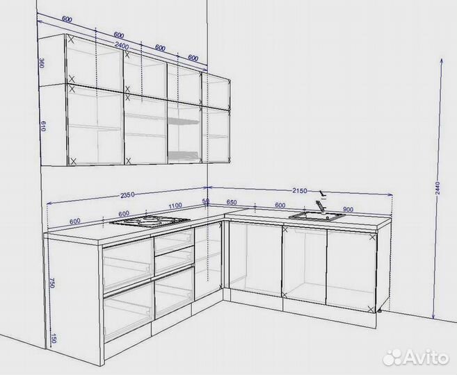 Кухни по индивидуальному заказу