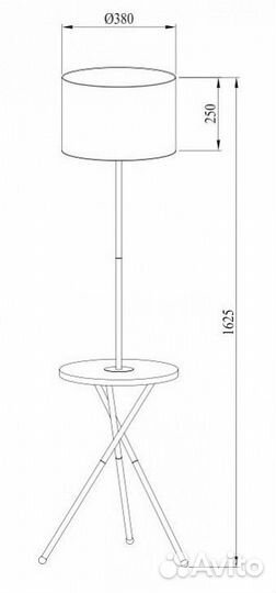 Торшер с полкой Arte Lamp Combo A2070PN-1BK