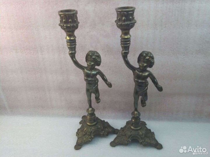 Пара старинных подсвечников