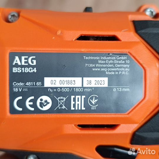 Шуруповерт aeg bs18g4