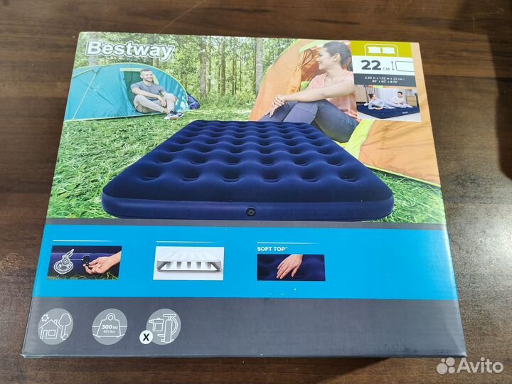 Надувной матрас 2,03*1,52*22см
