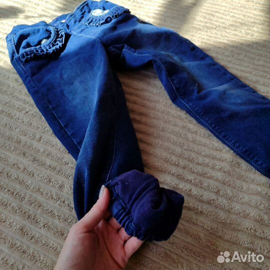 Джинсы для девочки теплые 122