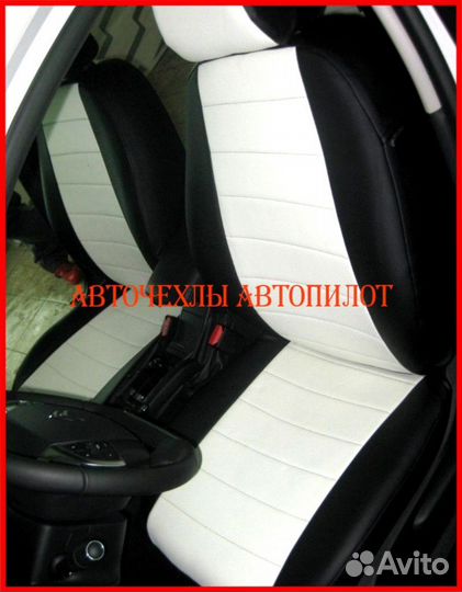 Чехлы Автопилот Citroen C4 Sd из экокожи чёрно-бел