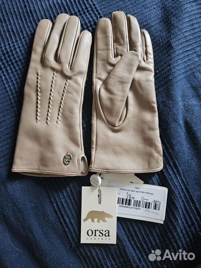 Перчатки женские кожаные новые