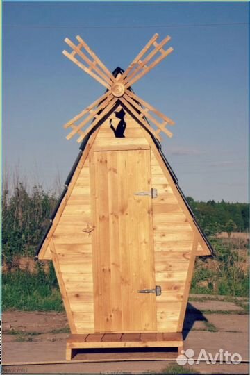 Дачный туалет деревянный прямоугольник KTX