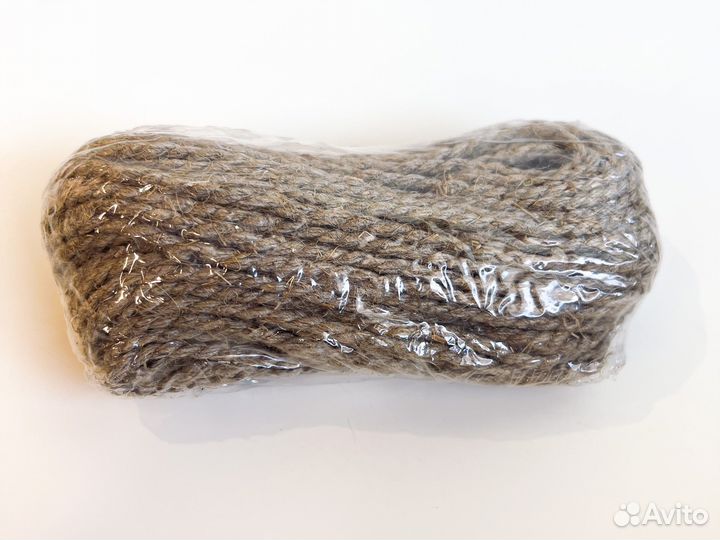 Шнур льняной, канат джутовый, шпагат 2,4мм диаметр