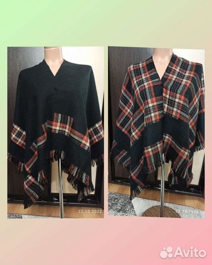 Палантин пончо 2 х сторонее