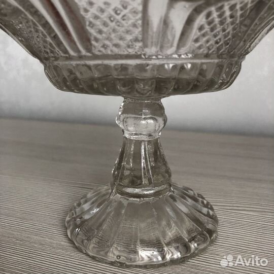 Редкая Ажурная ваза Мальцов. Конфетница. Стекло