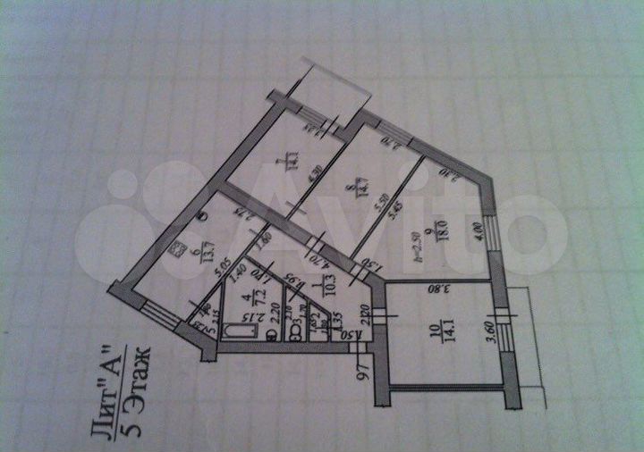 4-к. квартира, 105 м², 5/5 эт.