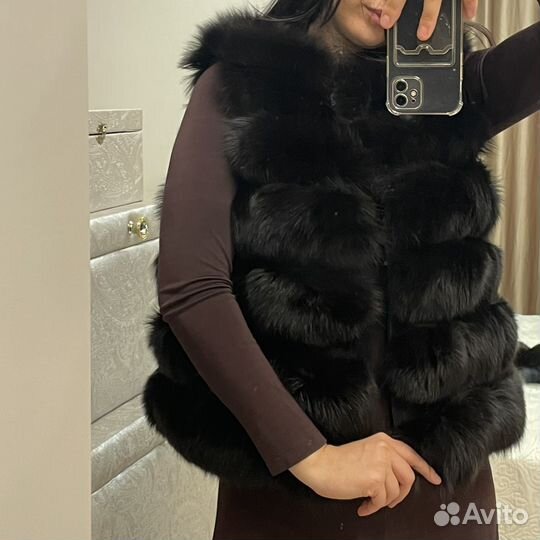 Шуба из песца под соболь