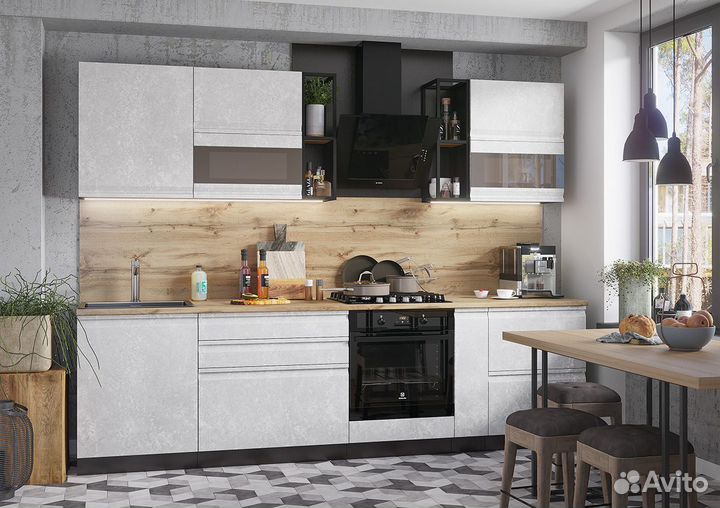 Кухня 2,8м Бруклин бетон