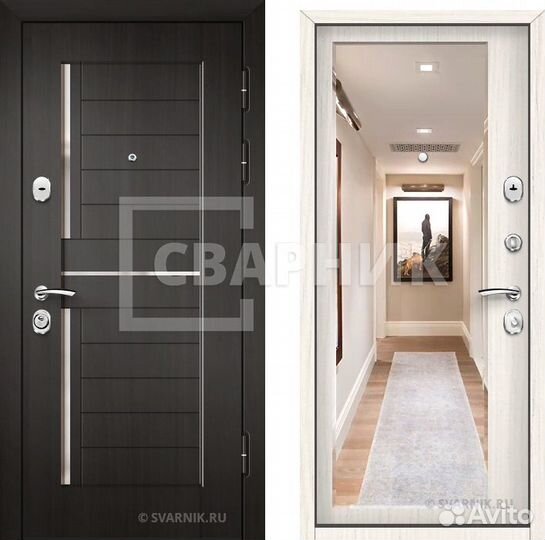 Трехстворчатая входная дверь на заказ. Установка