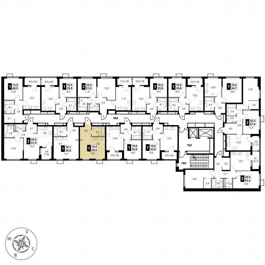 Квартира-студия, 26,6 м², 9/18 эт.