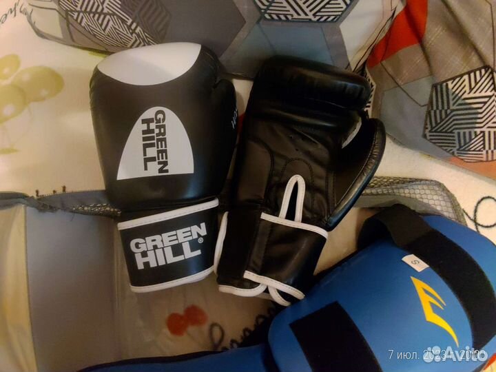 Боксерские перчатки Green Hill защита Everlast
