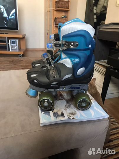 Ролики раздвижные, двухполосные размер 32-36