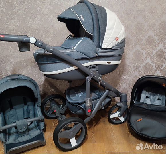 Коляска Adamex 3 в 1.Гелевые колёса