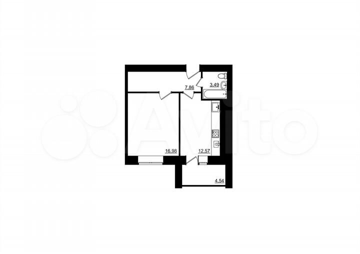 1-к. квартира, 43,1 м², 2/9 эт.