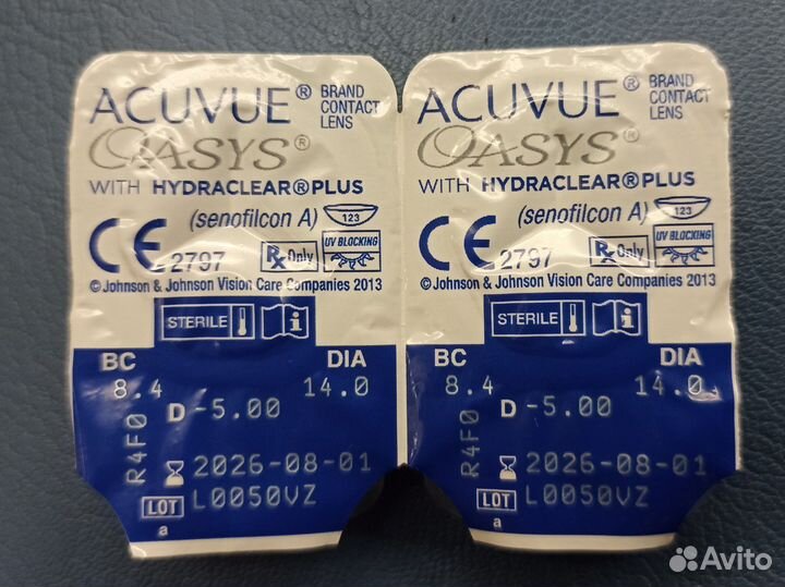 Линзы -5,0 и -6,0 Acuvue Oasis (2 недели) поштучно
