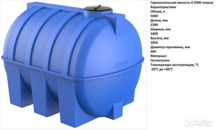 Ёмкость пластиковая 5000 литров