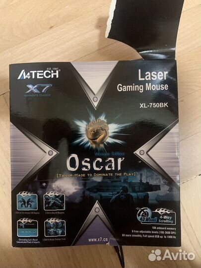 Мышь новая A4Tech Game Laser XL-750BK проводная