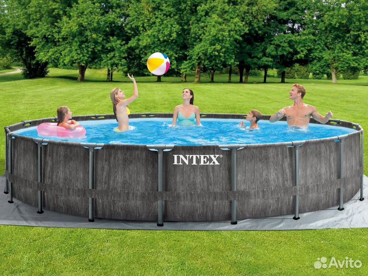 26744 intex Каркасный бассейн GreyWood (549х122)