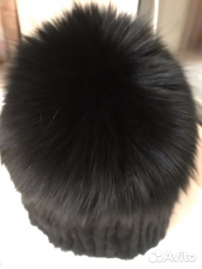 Шапка норковая вязаная женская