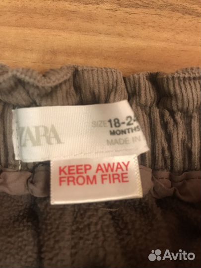 Утепленные брюки на флисе zara 80 86 92