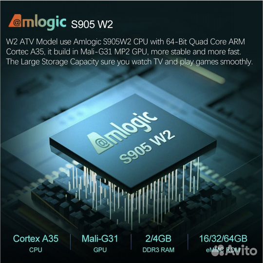 Тв приставка Vontar W2 ATV 4/64гб, Bluetooth