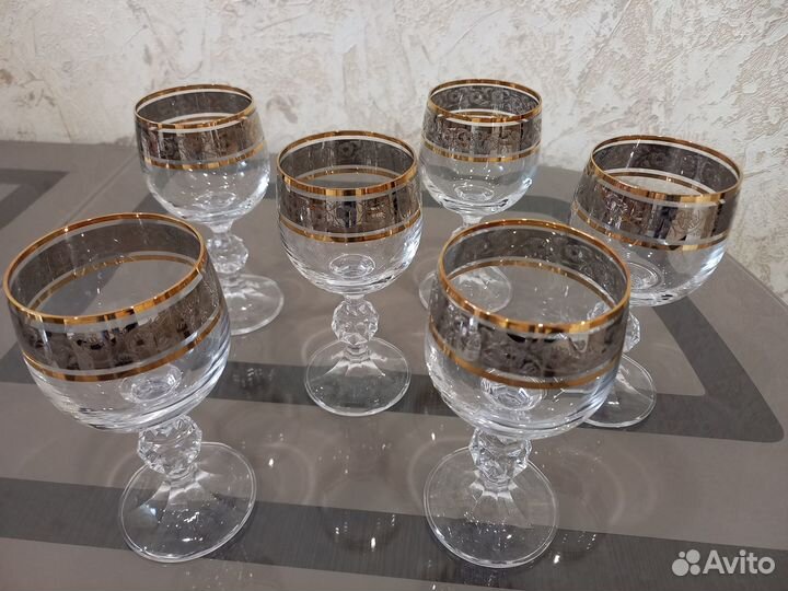 Фужеры для вина Bohemia, Чехия, 6 шт, объем 150 мл