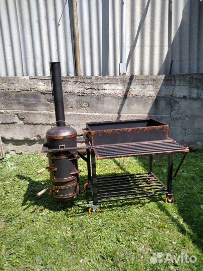 Мангал с печкой под казан
