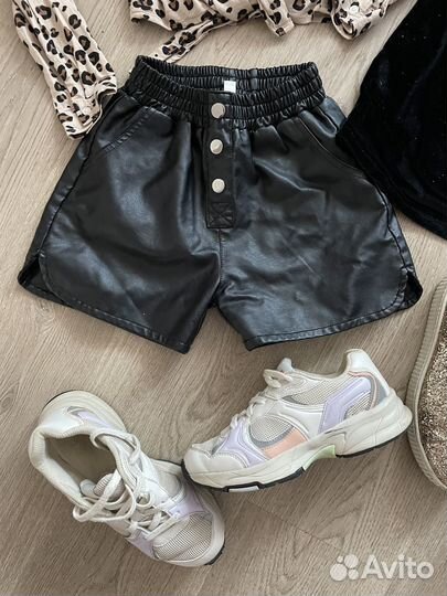 Кожаные шорты кроссовки Zara