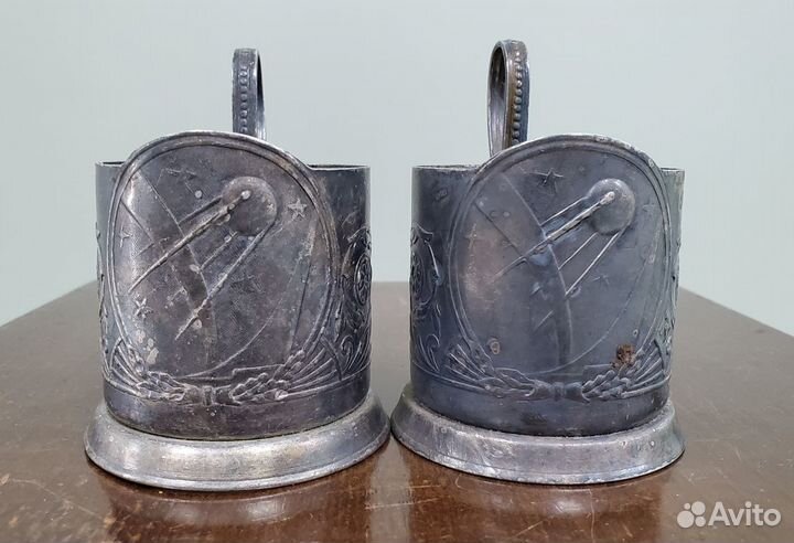 Подстаканник спутник космос СССР мельхиор