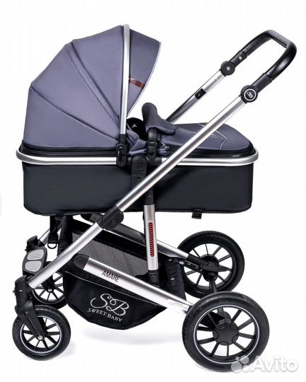 Коляска sweet baby amare 2в1 Grey