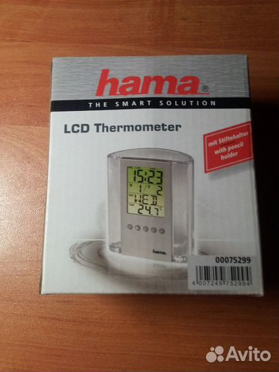 Термометр-часы-будильник-подставка для ручек Hama
