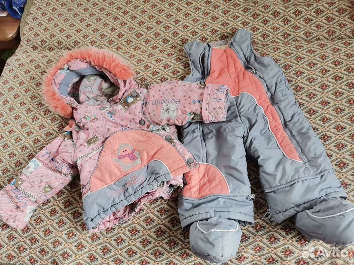 Костюм зимний на девочку, пуховик, комбинезон