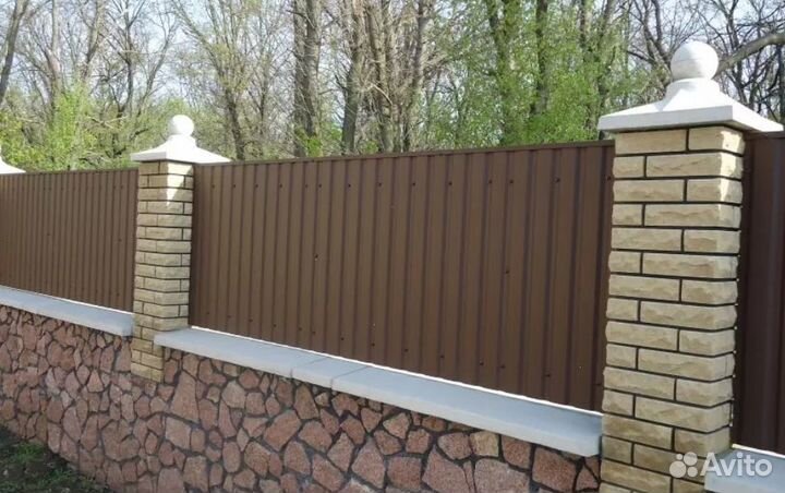 Забор из профнастила цена за метр под ключ