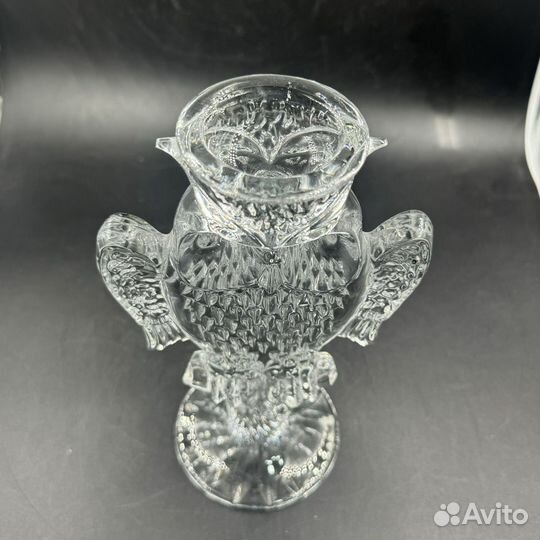 Подсвечник Сова Филин хрусталь свечи предмет
