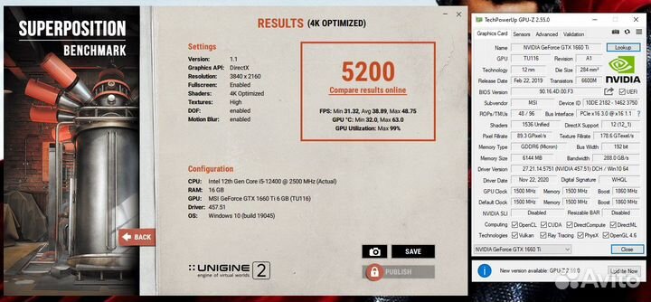 GTX 1660 Ti MSI на гарантии