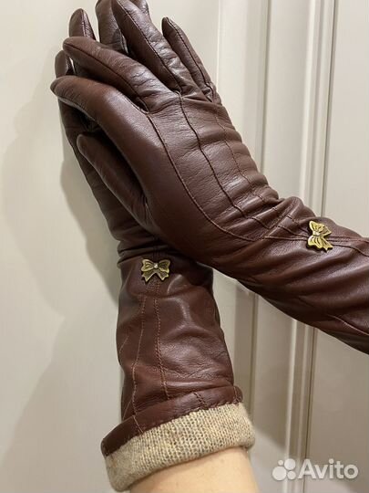 Перчатки женские кожаные