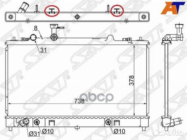 Радиатор mazda6/atenza 1.8/2.0 05-12 MZ00052 Sat