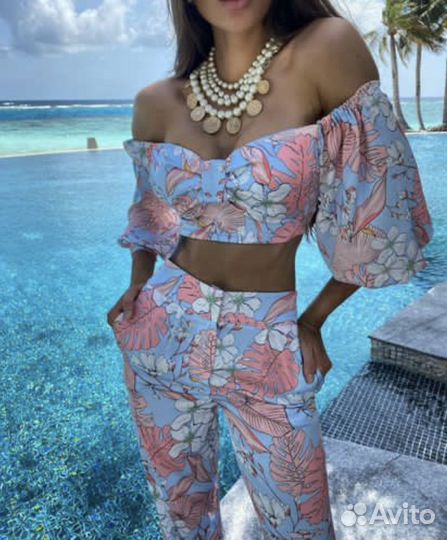 Malina fashion костюм летний голубой