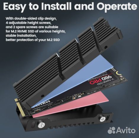 Винт радиатор для SSD M2 M.2 M. 2 asus nvme крепеж