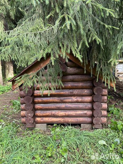 Будка для собак из бревна б/у
