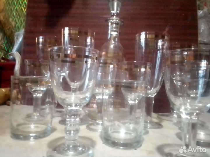 Графин с рюмками, фужерами, стопками СССР