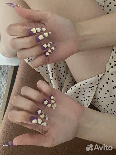Маникюр наращивание ногтей модель