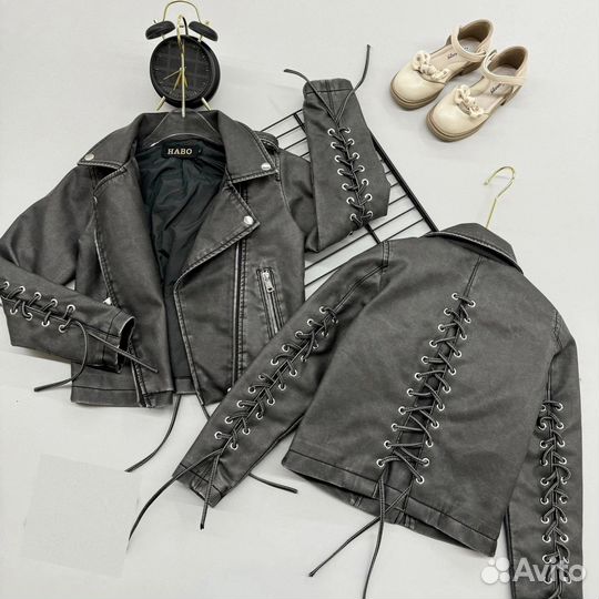 Куртка для девочки эко кожа, 116-146